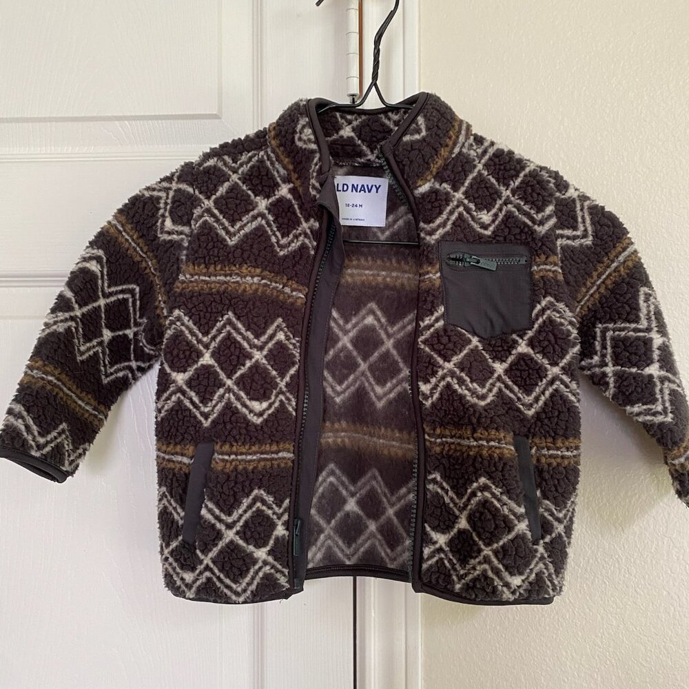 Old Navy Toddler NEW Sherpa Jacket Full Zip Coat